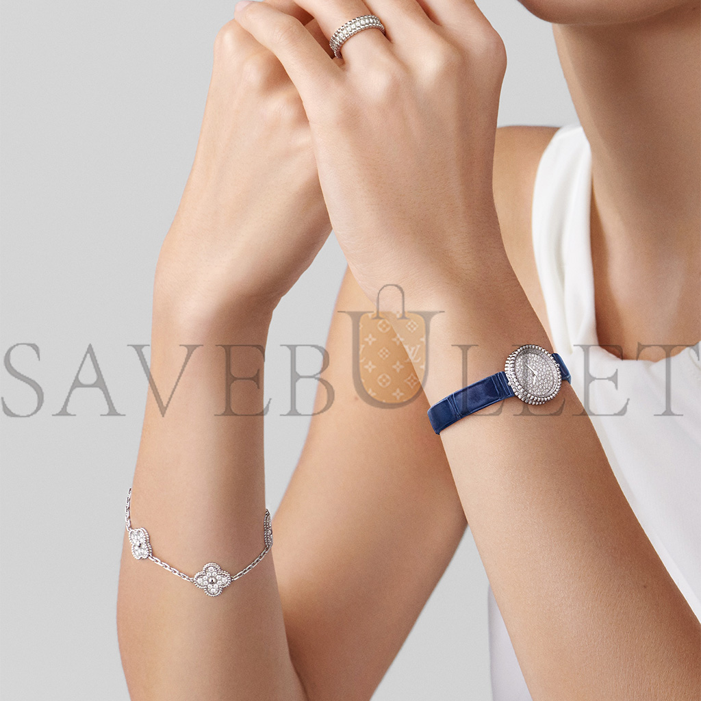 VAN CLEEF ARPELS VINTAGE ALHAMBRA BRACELET, 5 MOTIFS - WHITE GOLD, DIAMOND VCARA41500 VAN CLEEF ARPELS VINTAGE ALHAMBRA BRACELET, 5 MOTIFS - WHITE GOLD, DIAMOND VCARA41500